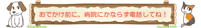 おでかけ前にかならず病院に電話してね!